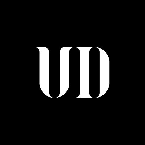 UD U D letter logo design. Initial letter UD linked circle uppercase ...