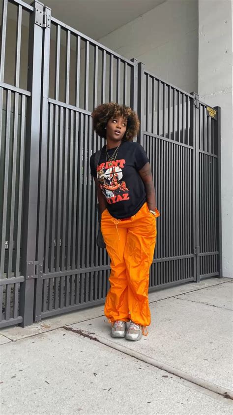 Orange Parachute Pants