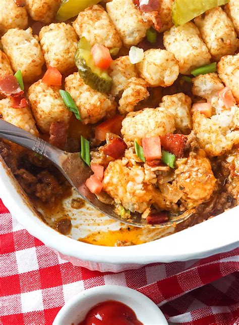 Cheeseburger Tater Tot Casserole Immaculate Bites
