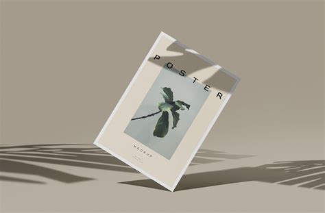 minimalist standing poster mockup  modern lighting zippypixels