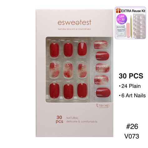 JOYME Press-on Nails 30pc Short Long Magic Press Fake Nail Stick on ...