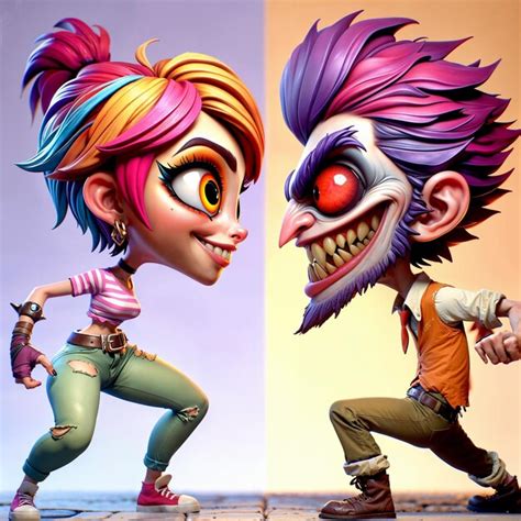 Premium Photo | Colorful Animated Characters with Expressive Faces