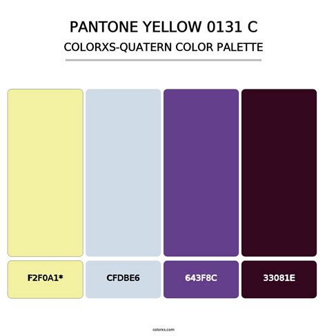 PANTONE Yellow 0131 C color palettes - colorxs.com