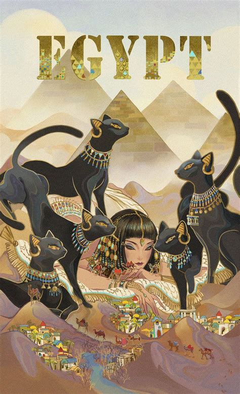 Egypt Travel Poster By Kibiqeq Egyptian Goddess Art Ancient Egypt