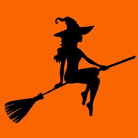 Witch On Broom Silhouette Images - Free Download on Freepik