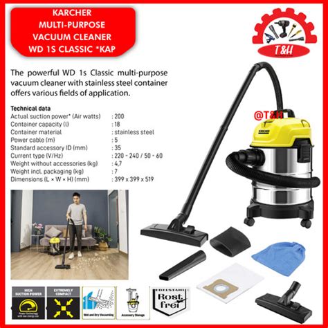 Jual Karcher Wd S Classic Kap Watt Vacuum Cleaner Wet Dry