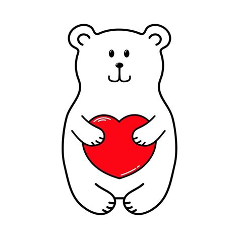 osito de peluche oso con un rojo corazón 20000846 Vector en Vecteezy