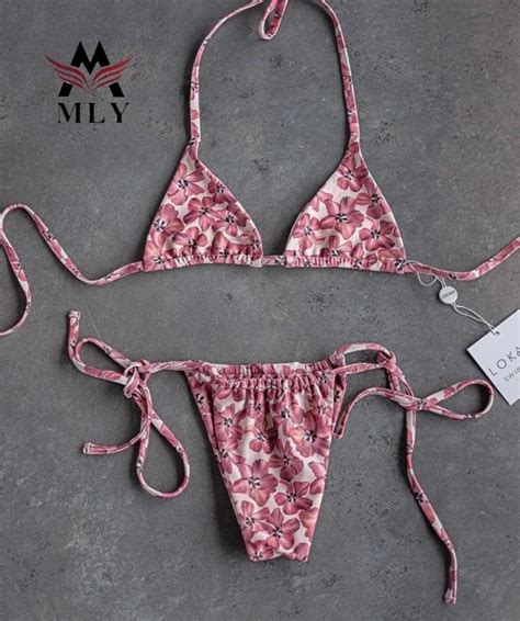 Custom Sublimation Digital Printing Lace Up Swimwear Sexy Swimsuit Thong Bikini Set Buy Bikini