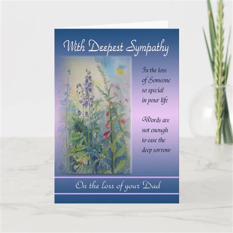 Loss Of Dad With Deepest Sympathy Card Zazzle