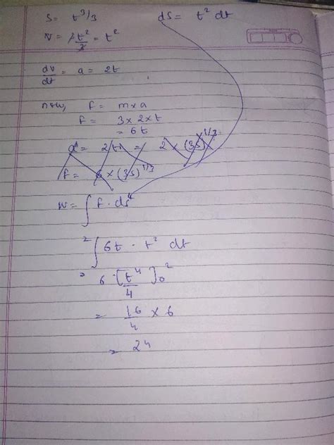 A Body Of Mass 3 Kg Is Under A Force Which Causes A Displacement In It