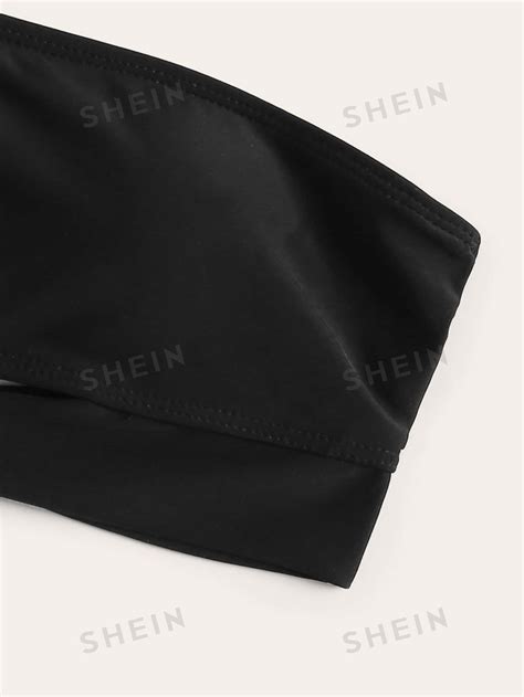SHEIN Swim Conjunto de Maiô Bikini assimétrico recortado de um ombro para praia de verão SHEIN