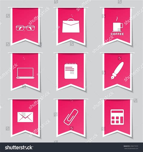 Office Work Label Vector Pink Icon Stock Vector Royalty Free