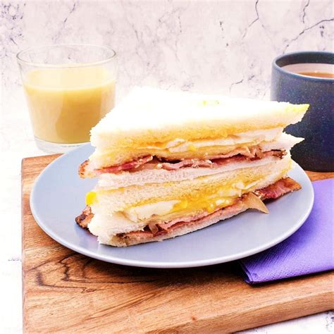 Egg And Bacon Club Sandwich Triple Decker Feast Glorious Feast