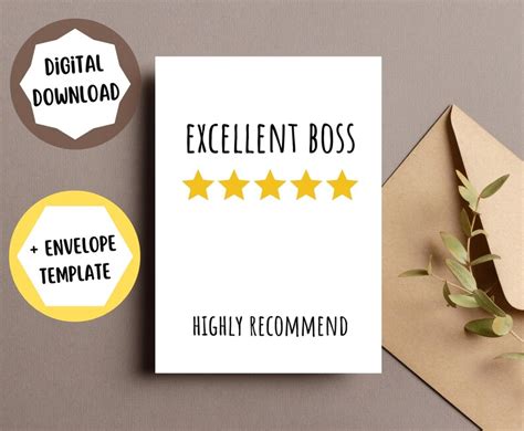 Gift for Boss Birthday Bosses Day Card Manager Gift Girl - Etsy