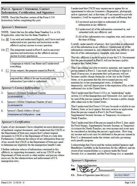 How To Fill Out Form I 134