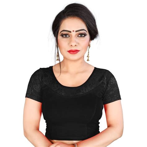 Black Stitched Cotton Lycra Stretchable Blouse Size 36 At Rs 399