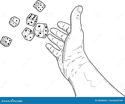 Vector Hand Rolling Dice Stock Vector Illustration 28498040