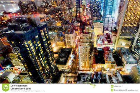 New York city night lights stock photo. Image of downtown - 35355742