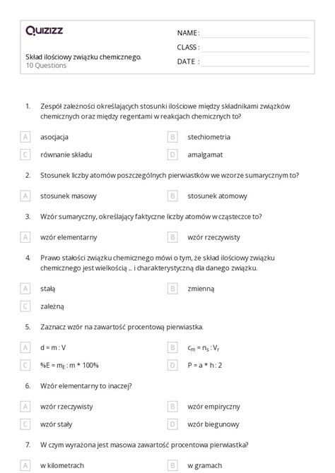 Ponad Stosunki Proporcjonalne Arkuszy Roboczych Dla Klasa W