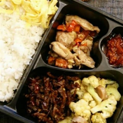 jual nasi bento ayam kungpao halal enak shopee indonesia