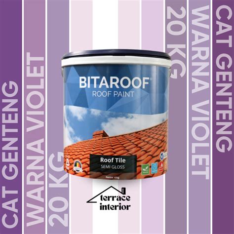 Jual Cat Genteng Bital Asia Bitaroof Warna Violet 20 Kg Shopee Indonesia