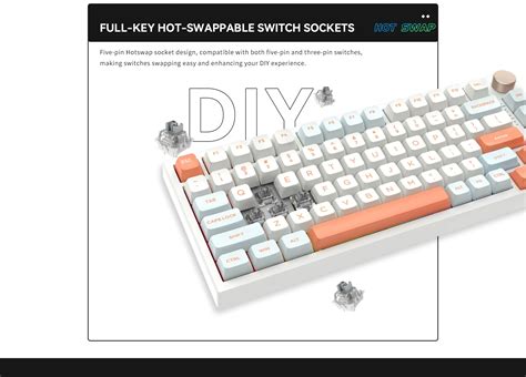 VGN N PRO TRI MODE HOT SWAPPABLE RGB MECHANICAL KEYBOARD CARRIBEAN BLUE JELLY ORANGE