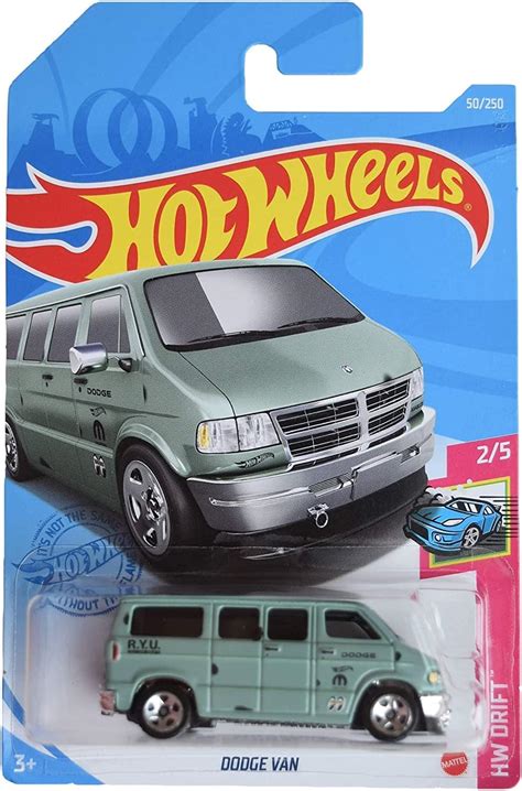 Amazon Hot Wheels Dodge Van Green 50 250 Drift 2 5 Toys Games