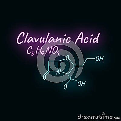 Clavulanic Acid Antibiotic Chemical Formula And Composition Concept ...
