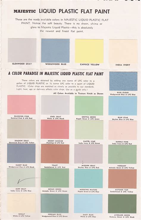 Vintage Goodness 10 Vintage Decorating 1950s Paint Color Chip