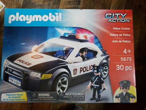 playmobil police cruiser   piece kids boy building toy set city