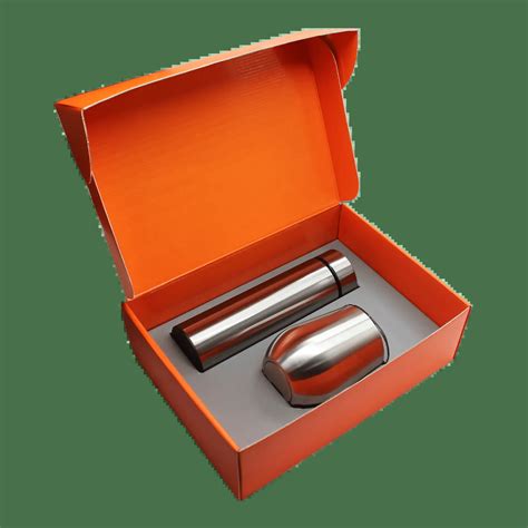 Набор Cofer Hot Box C G термос кофер стальной оранжевый купить с логотипом на заказ в