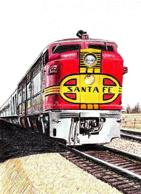 Santa Fe Drawing By Tom Ward