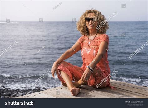 Mature Woman Posing On Beach Images Stock Photos Vectors Shutterstock