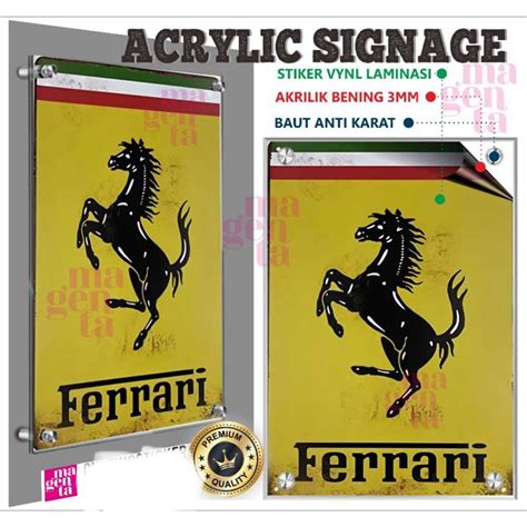 Jual Frame Akrilik Signs Ferarri Vintage Poster Premium Shopee Indonesia
