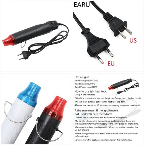 W Heat Gun Electric Hot Air Gun Kit Hot Wind Blower Tools Diy