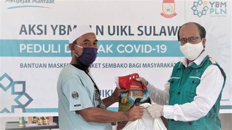 Ybm Pln Uikl Sulawesi Serahkan Bantuan Paket Sembako Dan Masker