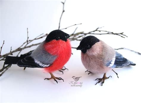 Снегири. Валяние из шерсти. Сухое валяние. Снегирь. Felt. Felting. # ...