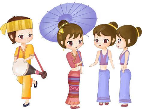 タイ族の踊りの情景元素イラスト画像とpsdフリー素材透過の無料ダウンロード Pngtree