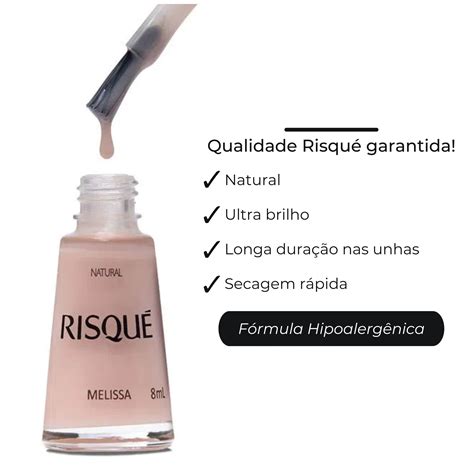 Esmalte Risque Melissa Natural Nude Hipoalergenico Ml Gabeauty Cosm Ticos
