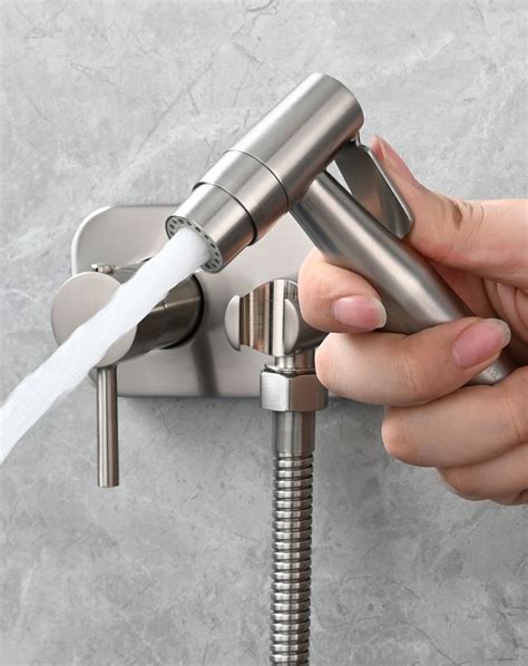 Tecmolog Toilet Concealed Hot And Cold Bidet Spray Set Brass Hand Held Warm Water Sprayer