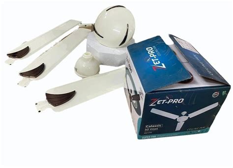 3 Blades 600 mm Zet-Pro Classic 50W Ceiling Fan, 400 RPM at best price ...