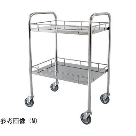 スギモト産業 ステンレスワゴン（天板四方柵付・2段）M W600×D450×H800mm 完成品 OA－33Mの通販｜カウネット