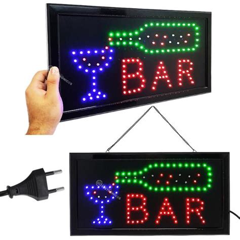 Placa Painel Letreiro Led Luminoso Em Escrita Bar Uso Interno 110V