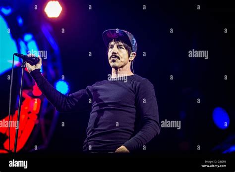 Anthony Kiedis Of The American Funk Rock Band Red Hot Chili Peppers Pictured On Stage As He