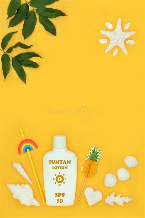 Factor Fifty Suntan Lotion For Summer Skin Protection Stock Image