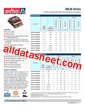 MGJ6T12150505MC Datasheet PDF Murata Power Solutions Inc