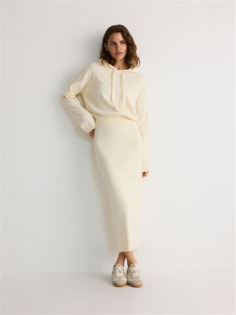 Midi Suknja Boja Nude RESERVED BN X