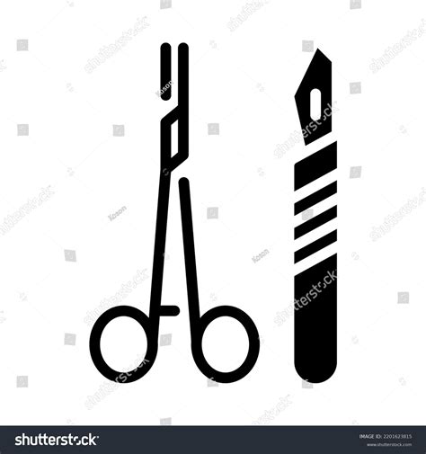 Surgical Instruments Solid Icons Medical Surgical Stock Vector (Royalty