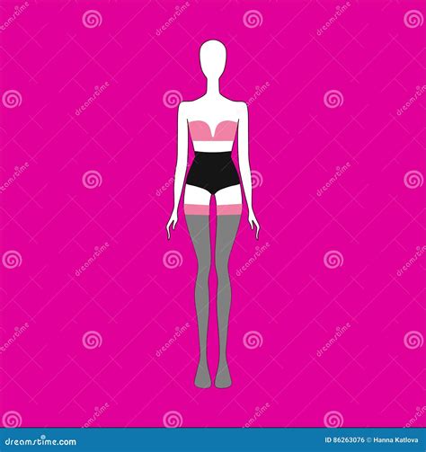 Panties Bra Stockings Lingerie Lingerie Set Drawn Stock Illustration Illustration Of