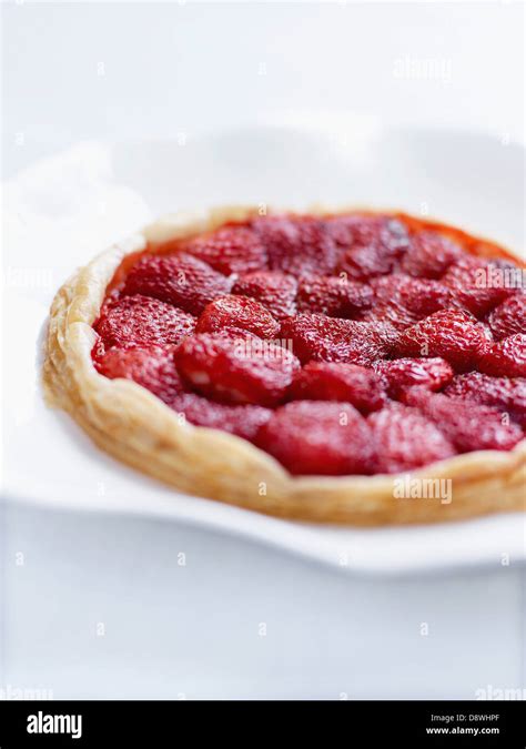 Hot Strawberry Tart Stock Photo Alamy